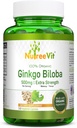 NutreeVit Ginkgo Biloba Herbal Supplement Capsules (240 Count)