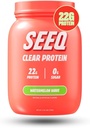 SEEQ Clear Protein Powder - Watermelon Wave - 25 Servings - 22g Clear Whey Protein Isolate - Zero Sugar - 0g Lactose - Allergen Friendly - GLP1 Asistencia - Bone Health - Muscle Post Workout Recovery