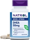 Natrol Mood & Stress DHEA 50mg con Calcio, Suplemento dietético para Equilibrio de Ciertos Niveles de Hormonas y Soporte de Mood, 60 Tablets, 60 Day Supply