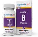 Complejo de las mujeres de origen superior B - Suplemento de apoyo energético para las mujeres - Multivitamínico con vitamina B12, vitamina B3 &amp; Más - B Suplemento de vitaminas Ayuda a la salud cardíaca - 60 Tablas de disolución sublingual