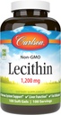 Carlson - Lecithin, Non-GMO, 1200 mg, Nervous System " Liver Function, Unbleached Soy Lecithin, 100 Softgels