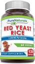 Pure Naturals Red Yeast Rice 1200 Mg per Serving, 120 Capsules Supplement | Non-GMO | Gluten Free | Made in USA