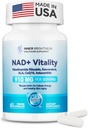 NAD+ Suplemento para las mujeres, con 900 MG Nicotinamide Riboside (NR), Resveratrol, CoQ10, Acid alfa-Lipoico, Astaxanthin - Apoya energía celular " Reparación, envejecimiento saludable - 60 cápsulas vegetarianas