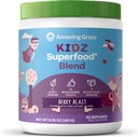 Increíble Grass Kidz Superfood: Ecológicos Verdes, Frutas, Veggies, Beet Root Powder " Probióticos para niños sanos, Berry Blast, 30 Servimientos