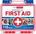 Care Science First Aid Kit, 110 Pieces ← Uso profesional para viajes, trabajo, escuela, hogar, coche, emergencia, supervivencia, camping, senderismo y más