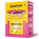 Quantum Energy Square: Energy Bar con Caffeine & 10g Protein. Delicioso Snack saludable en el go. (Vegan, libre de gluten, libre de soja, libre de lácteos) (Dark Chocolate Pink Himalayan Salt)