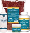 Kit de cuidado de la psoriasis - Incluye té de safron americano, psoriasis de psoriasis, y crema de psoriasis. 4 Artículos Recomendados en La Psoriasis de Sanación del Libro por el Dr. John Pagano