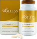 AGELESSTM: UltraMAX GoldTM Capsules, HGH Anti-Aging Supplement for Women, Slows Cellular Aging, Supports Immune Health, Smoother Skin Tone and Restorative Sleep, Weight Management, 90 Capsules