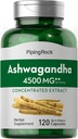 Piping Rock Ashwagandha Suplemento Silencio 4500mg Silencio 120 Capsules Silencio para Mujeres y Hombres Silencio Herb Root Extract Silencio con Black Pepper