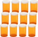 Botellas de Píldora de Píldoras Empecedas con tapas Easy Open Snap (No Child Resistant), Viales de Medicación de Prescripción, Contenedores Despejados, Dispensadores de PillCases (20 Dram, 12pcs)