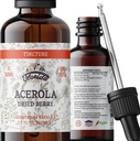 Acerola Tincture (Vitamin C), Extracto de Acerola Orgánica (Malpighia Glabra) Berry seco para sangre, corazón, arterias, no transgénico en glicerina vegetal orgánica prendida, Florida Herbs Suplementos