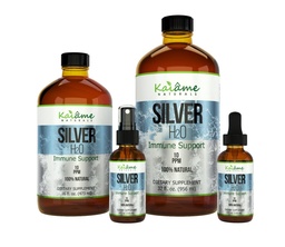 Kaiame Naturals Colloidal Silver, Ionic Silver Solution, 10 PPM, Gran botella de vidrio de 16 oz, Suplemento de soporte natural inmune, seguro para adultos, niños y mascotas