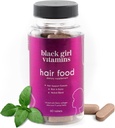 Vitaminas de las niñas negras - Suplemento de la biotina para el cabello con colágeno para el crecimiento del cabello, Vegan, libre de gluten, 60ct