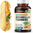 BIO KRAUTER Turmeric Suplemento con Boswellia Extract Capsules - 2000 mg Blend - 100 Conde - Vegan Boswellia Turmeric (Curcumin) - Fórmula w/Black Pepper