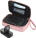 PU semanal Pill Bag Organizador Caso 2 veces al día, AM Caja de Píldora diaria para mantener la vitamina, aceite de pescado, suplementos y medicina (Pink)