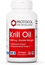 PROTOCOLO PARA LA VIDA BALANCE Krill Oil 1000mg - Extra Strength Krill Oil Supplement - DHA &amp; EPA - con Astaxanthin - Soporte Corazón, Cerebro, Juntas - No GMO &amp; Halal - 60 Softgels