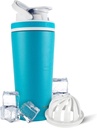 Ice Shaker Acero Insulado Botella de Acero Insulado TEN 26oz, Caribe TENIDO Frío por 30+ Horas ANTE Copa Insulado con Agitador Twist-on ← Botella libre de olor para Protein Shakes, Agua, Smoothies, Cocktails