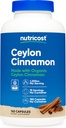Nutricost Organic Cinnamon (Ceylon Cinnamon) 1,200mg Serving, 150 Capsules - Gluten Free, Non-GMO
