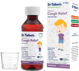 Dr. Talbot's Cough Relief Liquid Medicine with Naturally Ingredients for Children Incluye Copa de Dosificación, Natural Elderberry Juice Flavor, 4 Fl Oz