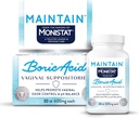 de The Makers of Monistat, Maintain Boric Acid Suppositories for Women, Fragrance-Free Inserts for Vaginal Odor Control and pH Balance Without Irritation, 30 Count