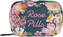 Caja de píldoras personalizada 7 días Pill bolsa de caja acuarela Floral Nombre personalizado Travel Pill Organizer Bag with Zipper Portable Weekly Case Compact Size for Vitamin Supplement Holder