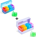 Zoksi Organizador semanal de píldoras 2 veces al día, Rainbow 7 Day Am Pm Pill Box, Daily Am Pm Pill Organizer 7 Day, Portable Vitamin Pill Case, Weekly Pill Box for Fish Oils, Vitamina, Suplemento (2 Pack)