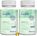 CoQ10 600mg Softgels ← Alta Absorción CoQ10 Ubiquinol Suplemento Silencio Forma reducida Mejorada con Vitamina E &amp; Omega 3 6 9 Silencio Antioxidante Powerhouse Good for Health  120 Softgels
