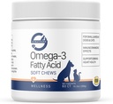 Stratford Pharmaceuticals EZ Chew Omega 3 Fatty Acid Soft Chew Max Strength - Dog Omega 3 Suplemento - Soft Chew Treats with Fish Oil for Dogs - Small and Medium Dogs - 60 Soft Chews