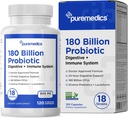 Choice Formula Probiotics 180 Billion CFU - 18 Strains + Lactoferrin + Prebiotics - Immune, Digestive & Gut Health - Constipation, Diarrhea, Gas & Bloating - for Women & Men - 120ct