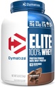 Dymatize Elite 100% Whey Protein Powder, 25g Protein, 5.5g BCAAs & 2.7 L-Leucine, Quick Absorbing & Fast Digesting for Optimal Muscle Recovery, Rich Chocolate, 5 Pound (63 Servings)