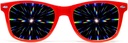 GloFX Ultimate Diffraction Glasses - Red - 3D Prism Rainbow Effect - Great Edm, Festival, Concert, Fireworks, Christmas Lights, and Rave Accessory - Red Frames