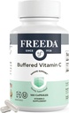 FREEDA Buffered Vitamina C 500mg – Ascorbato de calcio no adictivo – Soporte inmunitario " Antioxidante – Kosher, Gentle on Stomach – 100 cápsulas