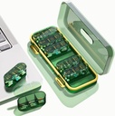 Dispensadores semanales de píldoras / organizadores , 3 veces al día, 7 días caja de píldoras / contenedor, grandes compartimentos Viaje Moisture-Proof Medicine Case for Fish Oil Vitamins Pills (Transparent Green)