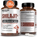 Suplemento Shilajit de 6,500 mg con 40% de ácido fúlvico (ausorción alta) Silencioso Suplemento Mineral Shilajit con 85+ Minerales Trace para Energía, Rendimiento &amp; Salud Inmune - 120 cápsulas