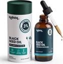 Holistiq Black Seed Oil Organic Cold Pressed Drops ← 3% Thymoquinone ¦ Non-GMO & Vegan ¦ Cold Pressed Black Cumin Nigella Sativa Oil for Immune Support, Aceite de Comino Negro - Drops, 100 mL