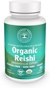 Orgánica Reishi Mushroom Capsules - 1000mg Potency - Stress Relief, Heart Health & Immunity - Non-GMO, Vegan, 60 Cuenta (30 Servimientos)