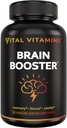 Vitaminas Vitales Suplementos cerebrales con Bacopa Monnieri - para la memoria y el foco - Booster cerebral nootropico - Soporte libre de cafeína para adultos mayores – No GMO, 30-Day Supply, 30 cápsulas