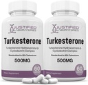 Laboratorios justificados (2 Pack Turkesterone 500mg 10% Estándarizado Naturalmente Aumentar resistencia Fuerza 120 cápsulas
