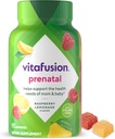 vitafusion PreNatal Gummy Vitaminas, Raspberry Lemonade Flavor, Suplemento de Vitamina Prenatal para Mujeres con Folate y DHA, 45 Day Supply, 90 Count