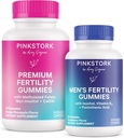 Pink Stork Fertility Gummies for Women and Men - Prenatal Conception Support - Inositol, COq10, Folate - Hormonal Balance