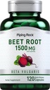 Piping Rock Beet Root Capsules  1500 mg  120 Pills ← Herbal Extract Supplement for Hombre and Women ← Beta Vulgaris ← Non-GMO, Gluten Free