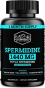 Suplemento de espermidina (1440 mg de 99% Suplementos de espermidina puros para hombres y mujeres) Suministro de 4 meses (100X Más Potent Than Wheat Germ Extract) 12MGS Por Serving For Cellular Health, Anti-Aging & Energy