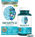 NEURIVA Plus Suplemento cerebral para la memoria y el foco Nootropía clínicamente probada para la concentración de la claridad mental, vitaminas de mejora cognitiva B6, B12, fosfatilserina 30 cápsulas