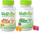 Wellvites Kids Multivitamin &amp; Immune Daily Gummies Bundle - Sugar Free, Vegan, Non-GMO – Vitaminas para Niños – Vitamina C para Niños Soporte Inmunitario - Sin Dulces Artificiales – 60 Con