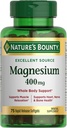 Nature's Bounty Magnesium 400 mg Softgel, Whole Body Support, Magnesium Supplements for Men and Women, Heart, Nerve & Bone Health, 75 Softgels (Pack of 1)