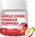 YiLing Mejorado Sabor Sour-Sweet Manzana Sider Vinegar Gummies - 1000mg -Formulado para apoyar la salud inmunitaria Niveles de energía normales " Gut Health- Apple Flavor Gummies Enriquecido B12 / B6 / Beetroot