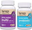 Renzo's Vitamins Happy Tummies Bundle, Probióticos para niños y comedores Picky Kids Multivitamin