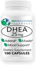 Micronizado para Absorción Superior DHEA 25mg Derivado de Wild Yam Support Salud Inmunitaria, Cerebro, Huesos, Musculos - 100 cápsulas