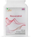 Ved RESVERATROL 1000 mg 90 Tablet, Potent Antioxidants &, Promotes Anti-Aging, Cardiovascular Support, 90 Day Supply per Bottle.