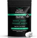 Viter Energy Extra Strength Caffeinated Mints 80mg Caffeine, B Vitaminas, Sugar Gratis. (Peppermint, 8oz, Bulk Bag)